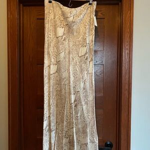 Anthropologie Tilda Neutral Snake Print Maxi Skirt